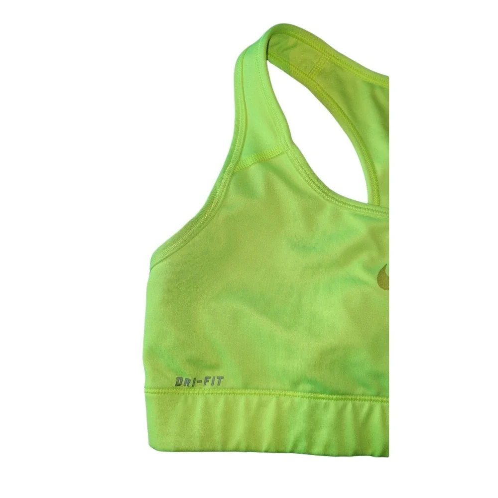 Nike Dri Fit Sports Bra Women Sz S Neon Green Yellow‎ Activewear Workout Top Gym